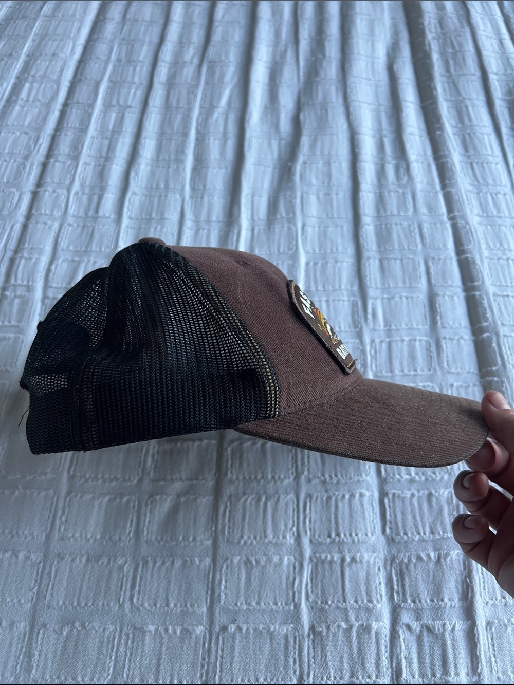 Fasthouse Bait N’ Tackle Trucker Hat Brown Black Snapback EUC - Picture 4 of 8